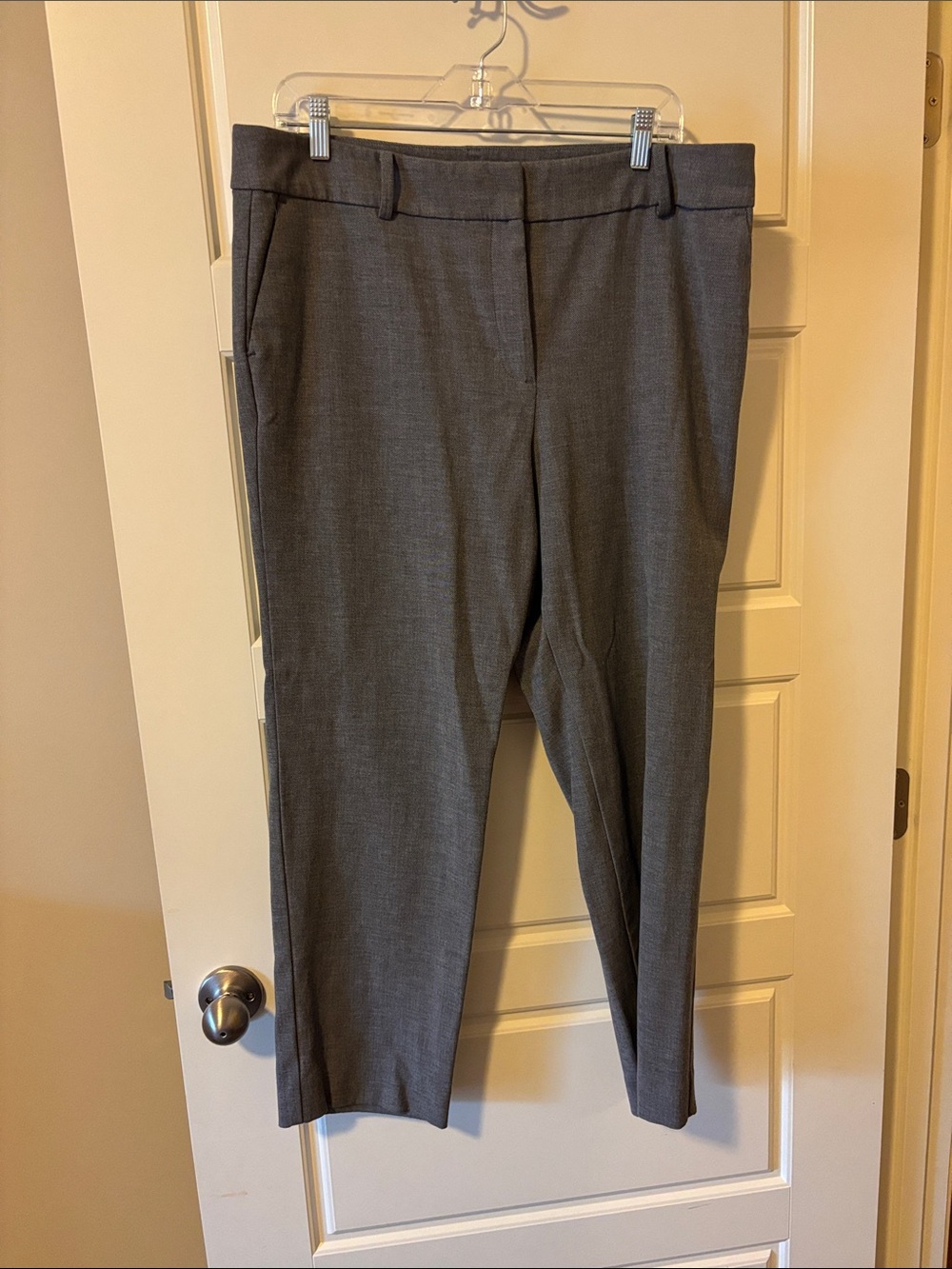 Ann Taylor Factory Gray Straight-Leg Dress Trousers